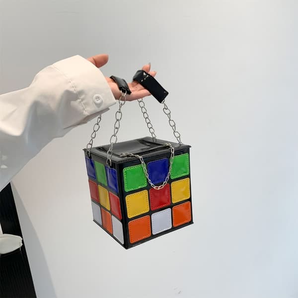 Cube Shape Clutch Purse Cube Shape telefonpung pung med kæde