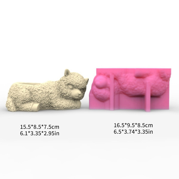 Betonvase Silikoneform DIY Håndlavede alpakaer urtepotter Gips Epoxyharpiks
