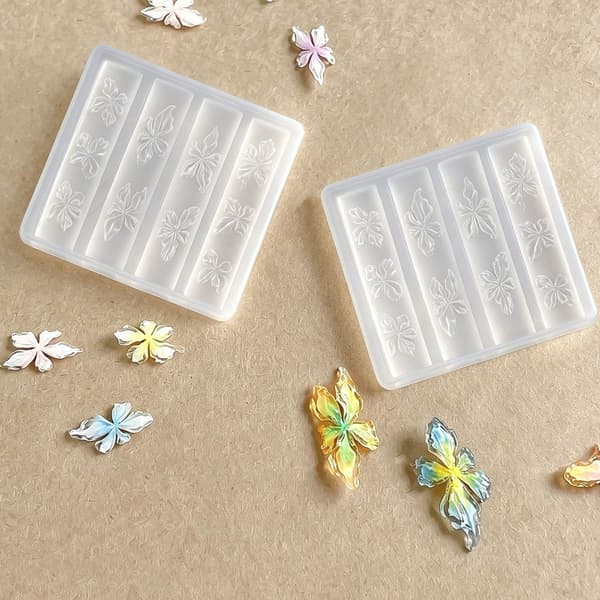 Transparent silikon nagelkonstform för lagerblomdesigner