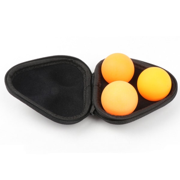 Bärbar 3 pingisbollar PU-väska Vattentät förvaringsväska för utomhusaktiviteter Black