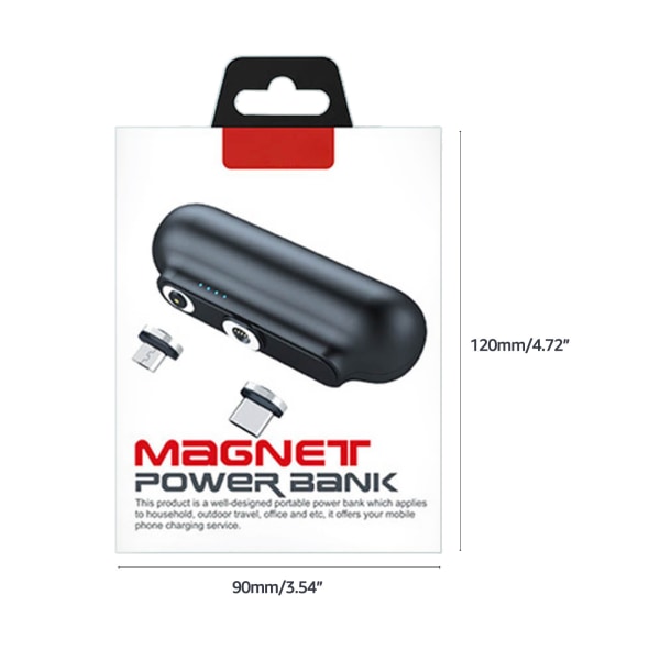 Emergency Cellphone Power Bank 2600mAh Mini magnetisk laddare Power för mobiltelefoner surfplattor White