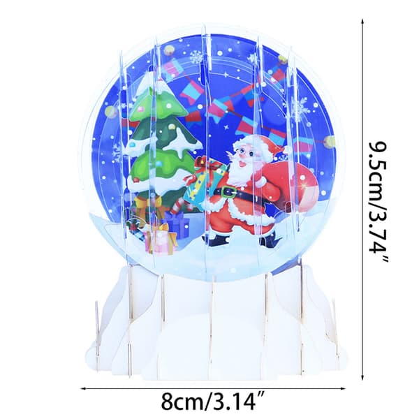 3D Figur Ornament Pop-Up Kort Jul Kristallkula Form