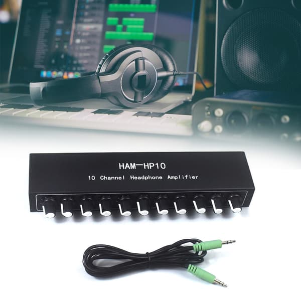 HP10 Hovedtelefonforstærker Auditory Mixer med 1 Input Integration 10 Output