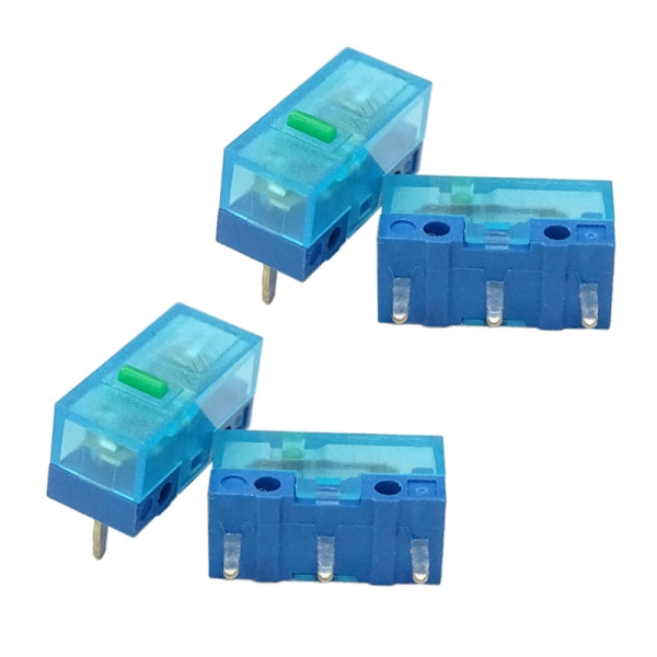 4st Ny HUANO Blue Transparent Shell Mus Micro Switch Mus Button 3Pin 0.74N