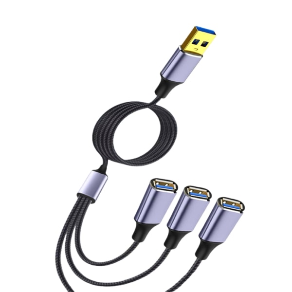 Multiport USB-splitterkabel, USB-strømadapter 1 han til 2/3 hun til opladning/dataoverførsel 480 Mbps hastighedsledning