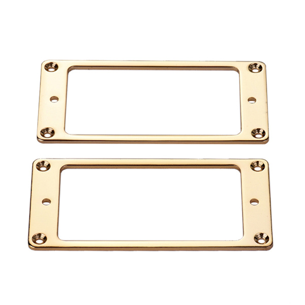 2 st Flat Top Bridge Neck Pickups Cover Frame Elektrisk Gitarr Ersättningsdelar Golden
