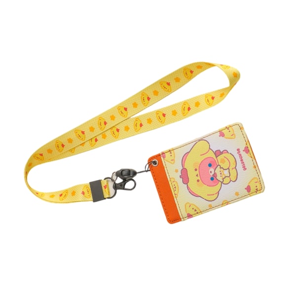 Bärbar korthållare Lanyard Neck Card organiserat för resor och shopping Yellow