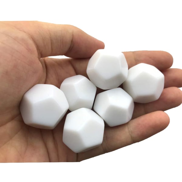 10 st/pack 22 mm akryl vit blank tärningsspel rekvisita Pedagogisk leksak för barn Enfärgad DIY-tärningsverktyg