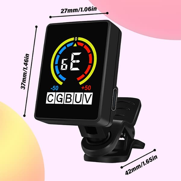 Stämapparat Gitarr Clip On, Digital Gitarrstämmare med LCD-Display för Gitarr, Bas