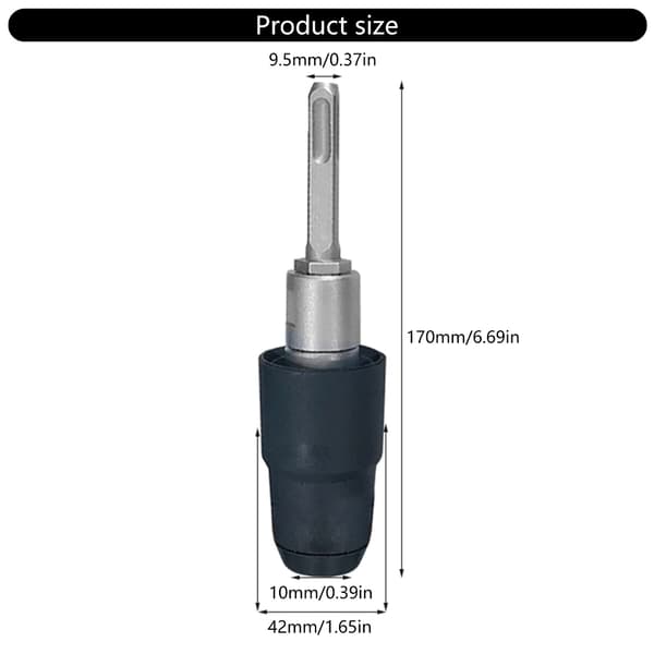 8 1/4 tommer adapter til SDSPlus og SDSMax borehammere