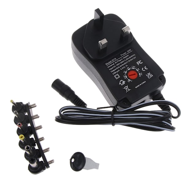 3-12V AC/DC strømadapter 3-12V Justerbar spænding Strømforsyningskonverter Multifunktionsoplader med USB-udgang 6 DC-spidser
