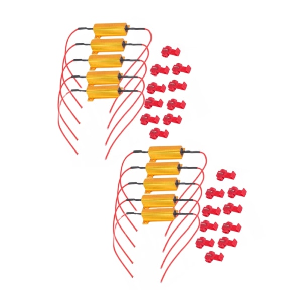 6ohm 50W LED-belastningsmotstander fikser det flimrende LED-blinklyset eller LED-nummerskiltlys eller DRL-pakke med 10 stk.