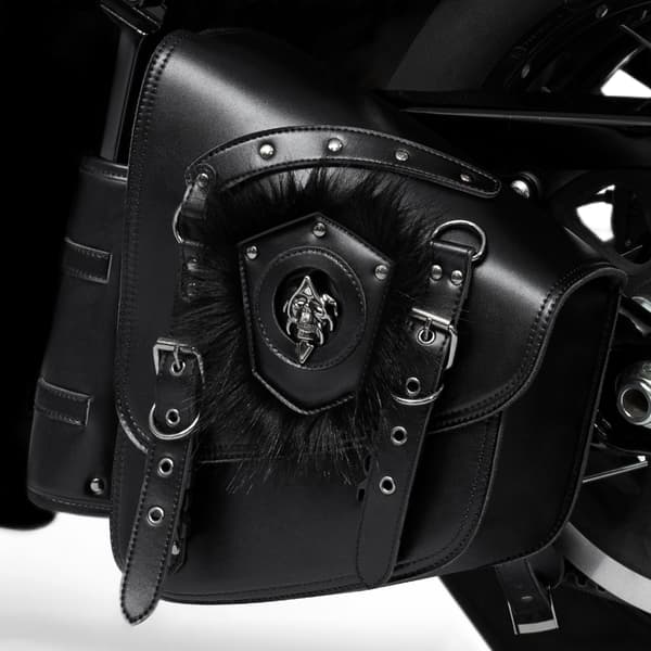 Motorcykel sidetaskesæt i læderlook til daglig opbevaring