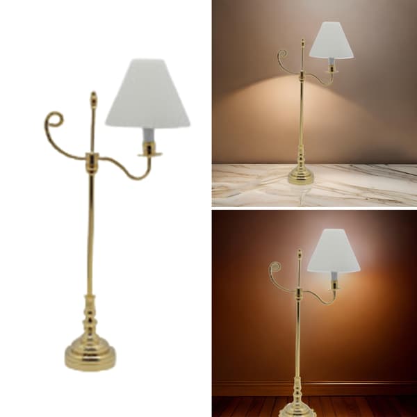 Miniature Gulvlampe Model Dukkehus Tilbehør Rollespil Møbler