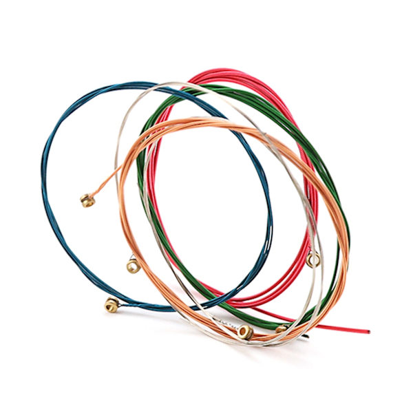 Sæt med 6 stk. guitarstrenge i forskellige farver - Multi-Color Strings Pack