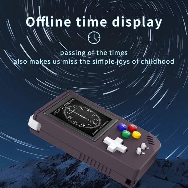 Mini handhållen spelkonsol 1,54 tum vintage videospelskonsoler Bärbar uppladdningsbar hifi-högtalare för barn Purple - 128GB