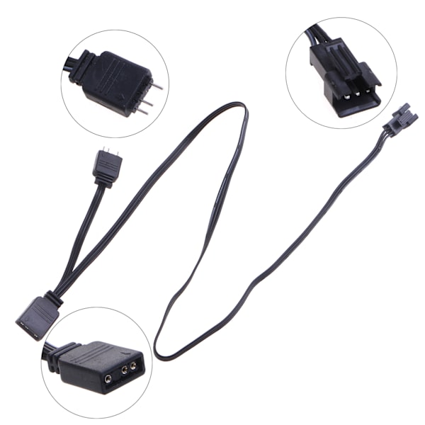 5V RGB Splitter Hub for /MSI 5V 3Pin LED Controller、LED Splitter Hub med 50CM 3Pin skjøteledning Perfekt for RGB