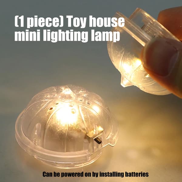 2 stk. miniatyrbelysning lampe dukkehus scene dekorasjon glødende taklampe