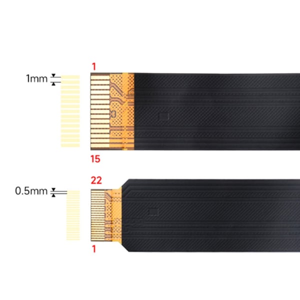 22Pin till 15Pin FPC-anslutning Flexibib-kabel för RaspberryPi5 DSI-skärm 300mm