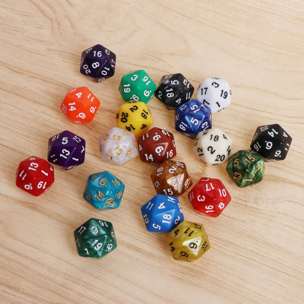 20st Multicolor Akryl Cube Tärning Pärlor multiaspekt Bärbara Bordsspel Leksak