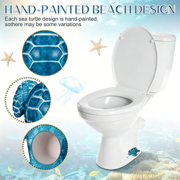 Toiletboltdæksler med marinetema, sæt med 2, tilføjer sjov funktion til ethvert badeværelse