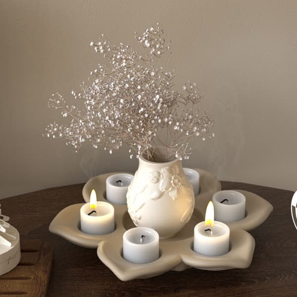 Blomstrete telysholder silikonform 6 hulrom silikonlys koppform