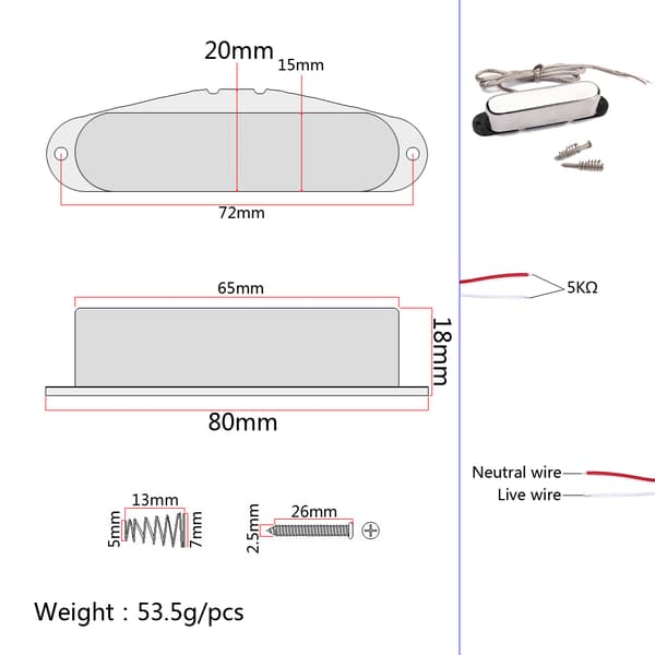 Enkel spole guitar hals pickup til guitar reservedele guitar tilbehør