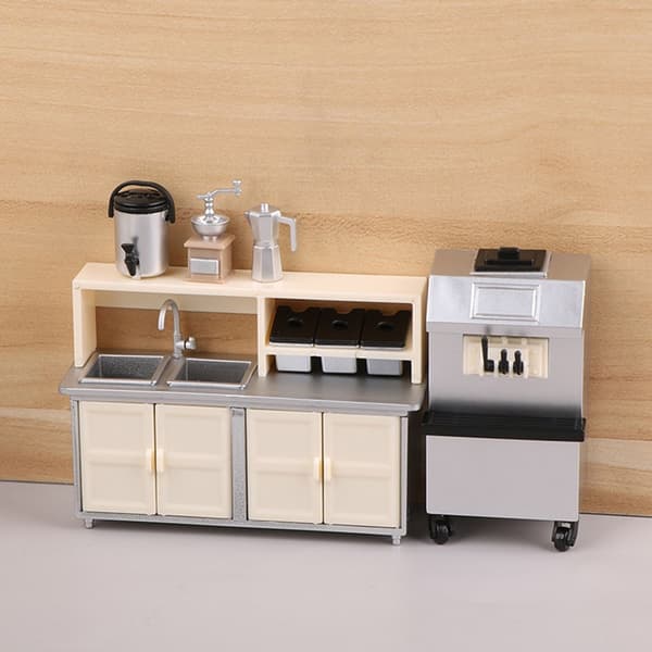 Realistisk Miniature Café Scene Modelsæt til Dukkehusentusiaster Samling
