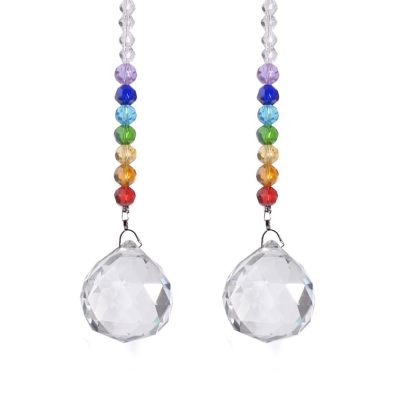 Crystal Prism Ball Chakra Färger Rondelle Beads Strand Design Rainbow Suncatcher