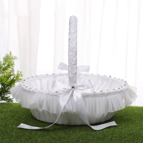 Blomsterflickakorg Set Blommor Romantisk Design Bröllopsblomsterkorgar