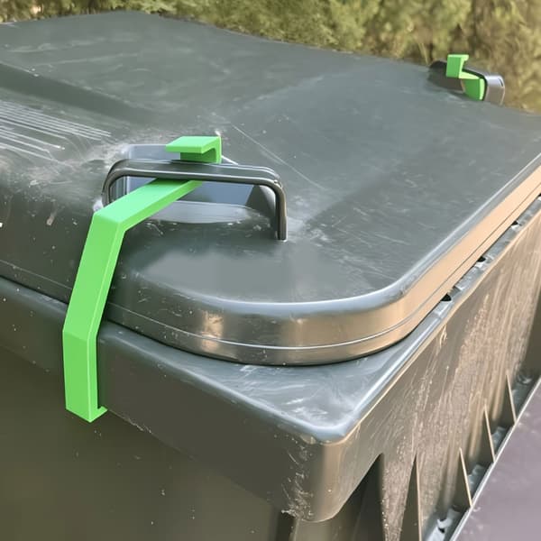 Praktisk plastlocklås för sopkärl Ventilationsklämmekanism
