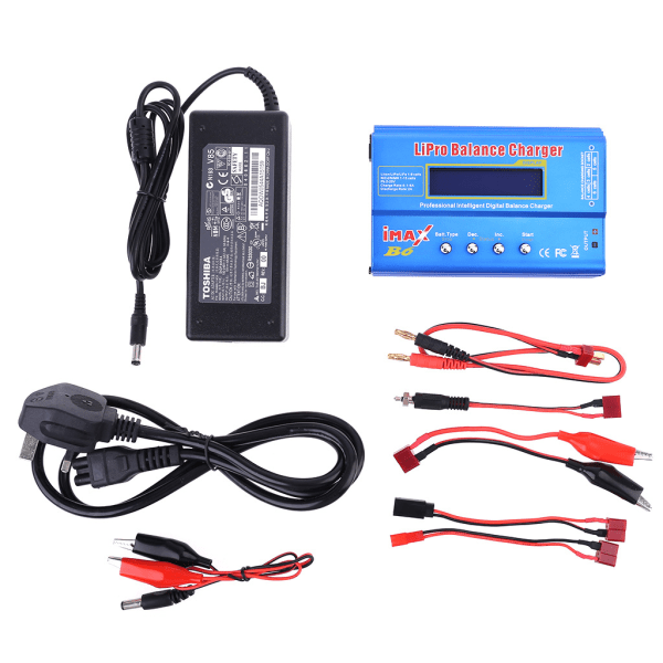 iMAX B6 80W Lipo NiMH RC batteribalanceoplader EU/US/UK Strømforsyning Stik Board Tempreture Senor med kabel