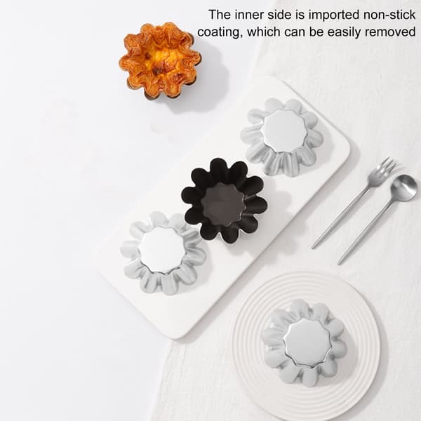 4 stk. Eggeterteformer i aluminium, små terteformer, cupcakes- og muffinsformer