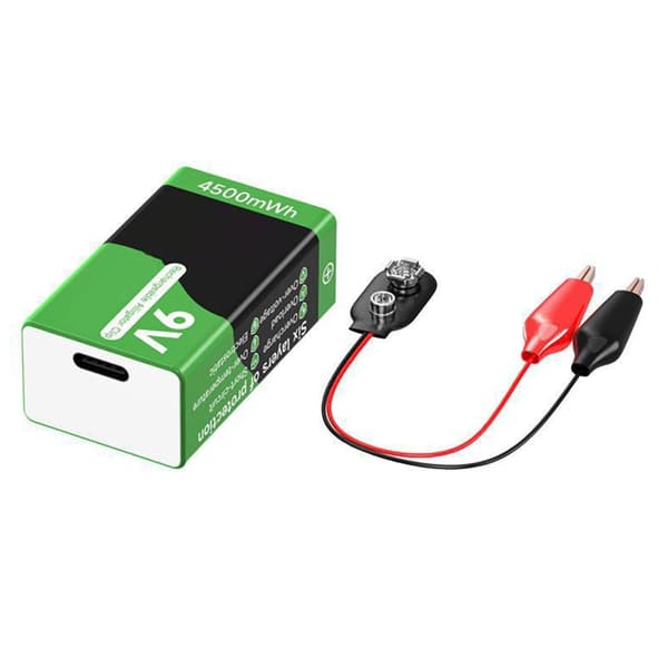 9V Strømaflader Alligatorclips med Batteri Ideel til Telefon 16 Reparationer