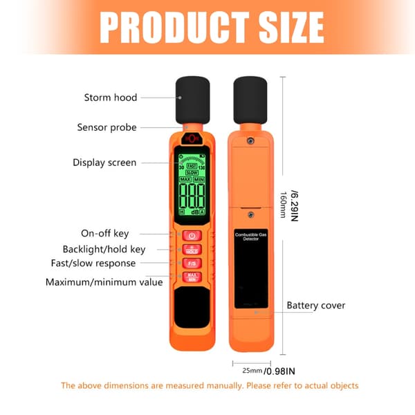 Støjmålingsinstrument Meter 30~130dB Lydniveau Meter Decibel Meter