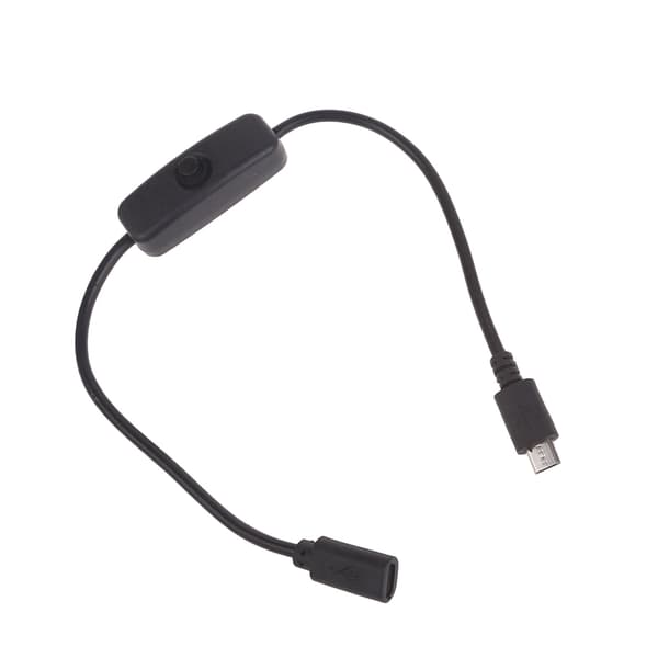 Micro USB -förlängningskabel med 501 På/Av-brytare för Raspberry Pi 4 och Android
