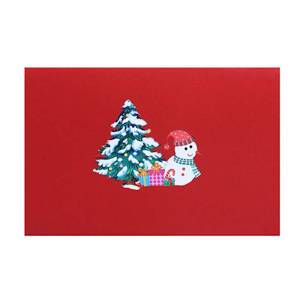 Kreativ jul 3D Tree Snowman Card Förtjusande pappersskulptur Skicka hälsningar och festligt tillbehör