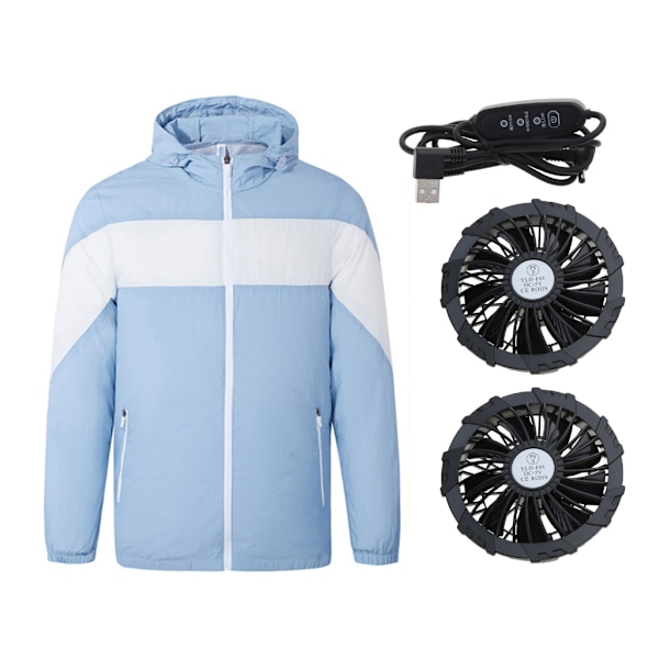 Sommer Air Conditioned Klær Kjølevifte for Jakke for Utendørs Sykling Hage Royal blue XXXL