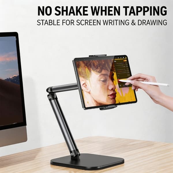 Ergonomisk tablet-holder til læsning og visning af videoer, justerbar højde