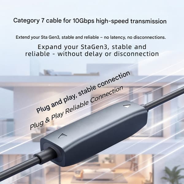 RJ45 Ethernet-kobler hunn til hunn inline-adapter for kabelforlengelse