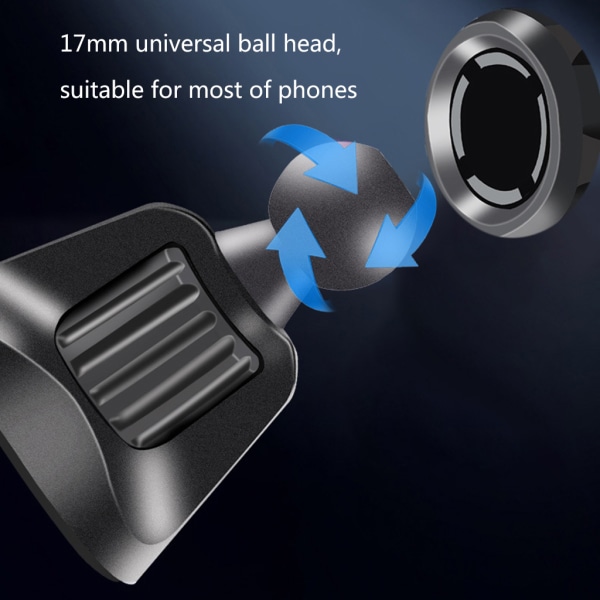 Bilhållare för telefon Luftventil Clip Mount Mobilt cellställ 17mm kula för huvud Biltelefonhållare fäste null - A