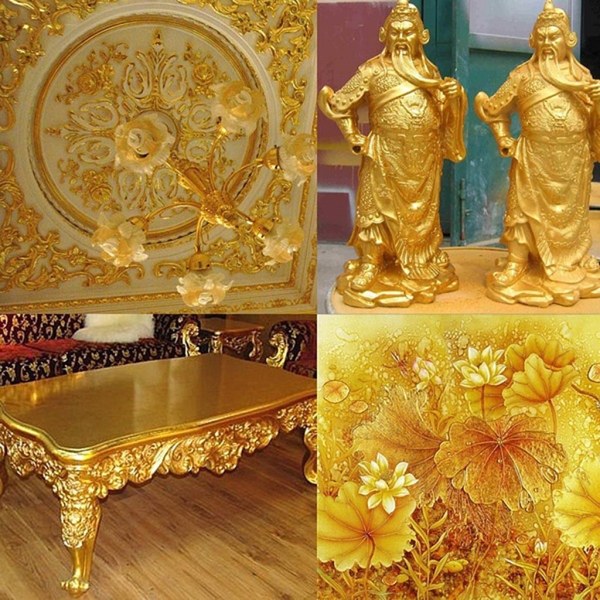 100 ark Imitation Guld Silver Folie Bladpapper Hem Väggkonst Förgyllning Crafting Golden