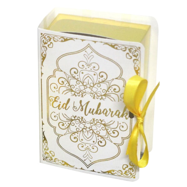 10 st Koranbok Form Eid Mubarak Godislåda Islam Ramadan Presentförpackning Chokladkakor Förpackningslåda White