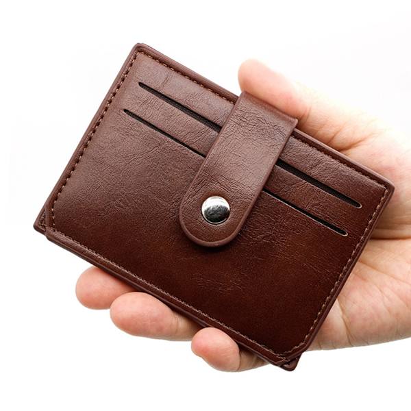 Herrplånbok Bank Kredit-ID-korthållare PU Läder Multi-Slot Fashion Card case- 7