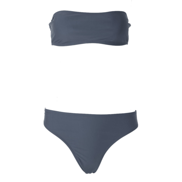 Seksikäs naisten bikinit - olkaimeton bandeau push-up -uimapuku uima-asu Gray S