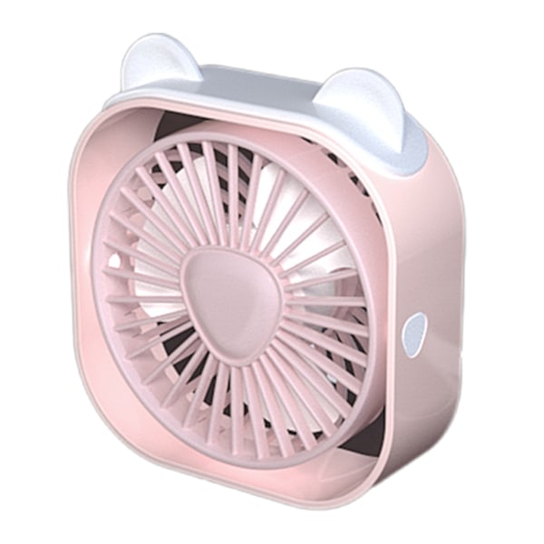 Bärbar USB fläkt 360° Roterbar Tyst kylfläkt Luftkylare Tre-hastighets justerbar skrivbordsfläkt Desktop Office Sovrum Pink - bear ears