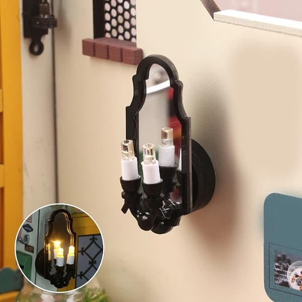 Dukkehuse LED Væglampe med 2 Lamper 1/12 Skala Miniature Sconce Model Figur