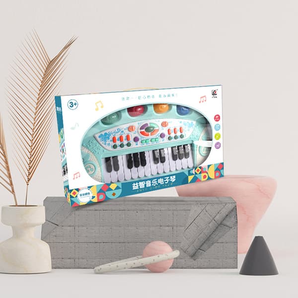 Barn Dynamisk Belysning Forbedrer Intelligens Piano Leketøy Lys Fargedesign