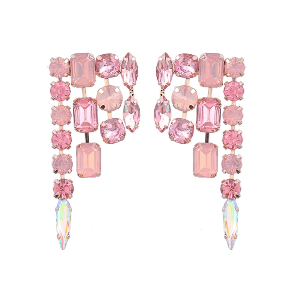 Glasörhängen Kvinnor Tjej Populär Färgglad för kreativa örhängen Festsmycken Pink