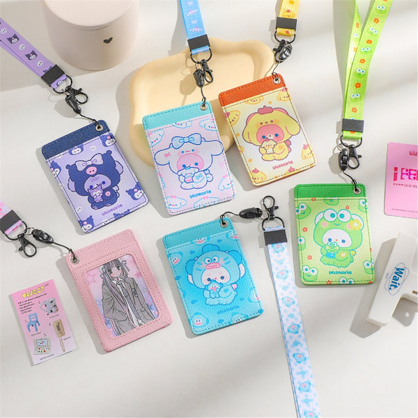 Bärbar korthållare Lanyard Neck Card organiserat för resor och shopping Blue